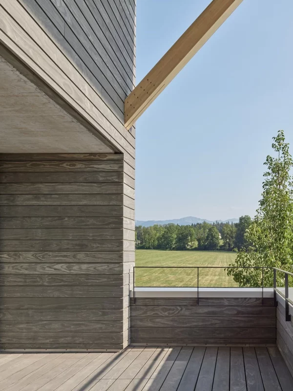 bardage bois accoya color gris maison